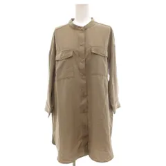 グラシア GLACIER 美品 シャツ ブラウス M 7分袖 バンドカラー カーキ /AE ■ECF001