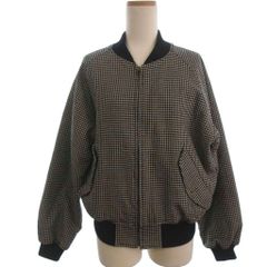 ピンクハウス PINK HOUSE ジップアップ ブルゾン 千鳥格子 ウール 中綿 ブラック系