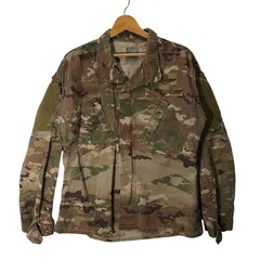 U.S.AIR FORCE 迷彩 カモ柄  ミリタリージャケット ライトアウター ワンポイント刺繍 アメリカ空軍 ライトアウター 長袖 Mサイズ カーキ ベージュ ブラウン