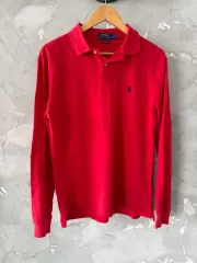 ポロラルフローレン レッド 長袖 ポロTシャツ L