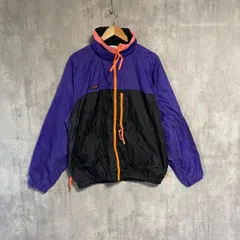 90s コロンビア ナイロンジャケット L 紫 黒 コロンビア 旧タグ Columbia ヴィンテージ アーカイブ テック Y2K ナイロンパーカー マウンテンパーカー ウインドブレーカー 切替 マルチカラー バイカラー ストリート ゆるだぼ  古着