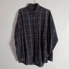 90s エディー・バウアー ヘビー コットン チェック シャツ (L)