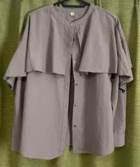 💖GU フリルデザイン長袖シャツ グレー