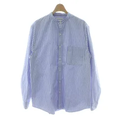 チャオパニック ティピー CIAOPANIC TYPY シャツ L 青 ブルー ストライプ柄 バンドカラー 長袖 /PP ■GY61