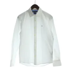 トミーヒルフィガー TOMMY HILFIGER シャツ ブラウス カットソー M 白 ホワイト 無地 長袖 レギュラーカラー /LP ■GY58