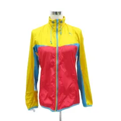 プーマ PUMA スポーツウェア ウィンドブレーカー ブルゾンジャケット L 黄色 イエロー 無地 スタンドカラー ジップアップ ミドル丈 /YS37 ■GY60