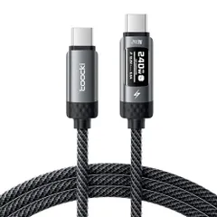 【2026新登場】toocki usb c ケーブル 240W 2M PD3.1 電圧電流表示のOLED出力表示付き タイプC-タイプC 急速充電cable typecナイロン編み iPhone 17/iPhone 16/iPhone 15/ 467ed205