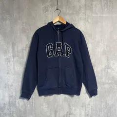 GAP ギャップ ロゴ ジップアップ パーカー ネイビー Mサイズ 紺色 フーディー スウェット トレーナー メンズ レディース ユニセックス 古着 90s Y2K ストリート カジュアル 春服 秋服 冬服 シンプル 定番 人気 ワンポイント 羽織り 重ね着