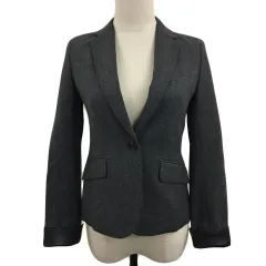 ケーティー キヨコ タカセ K.T KIYOKO TAKASE ジャケット テーラード シングル 無地 ウール カシミヤ混 長袖 3 グレー 黒 ブラックのサムネイル