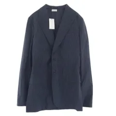 DRIES VAN NOTEN ドリスヴァンノッテン ジャケット BIARRITZ 5173 DESB M.W JACKET ピークドラペル ストライプ テーラード ジャケット ダークグレー系 48【中古】のサムネイル