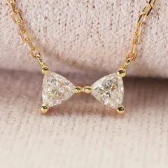 アーカー セブロン ダイヤモンド リボン ネックレス K18/24-2964