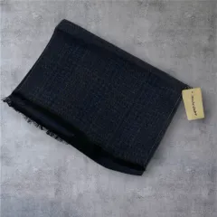 マリ・クレール Marie claire ブルー CHECK レーヨン マフラー