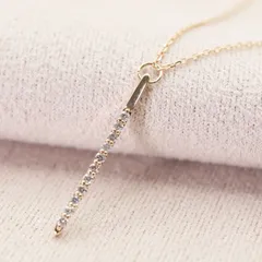 シエナロゼ K10 ダイヤ ストレートライン バー ネックレス/25-1833S