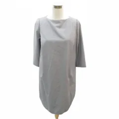 ロペ ROPE ワンピース ひざ丈 36 S グレー ボートネック 七分袖 無地 /SY6 ■ECC001