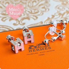 ❤お得なお品❤3wayオーケリーピアス ブラウンxSV エルメス