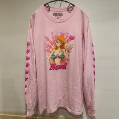 希少デザイン☆ワンピース ナミ ビッグプリント ロンT XL ピンク