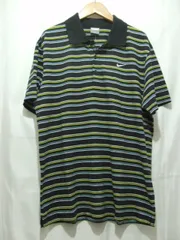 NIKE ナイキ ロゴ刺繍 ボーダー 半袖ポロシャツ  サイズ L ネイビー系 メンズ トップス