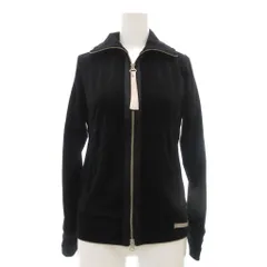 アディダス adidas 美品 ダブルジップアップジャケット ブルゾン ベロア ロゴ刺繍 XS 黒 ブラック /YJ ■GY59