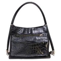 【ショルダーバッグ】　ハンドバッグ　ブラック　クロコダイル　レディース