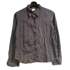 アニエスベー agnes b. シャツ ストライプ 長袖 2 黒 ブラック ■GY58