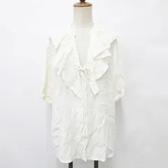 ローリーズファーム LOWRYS FARM ブラウス 七分袖 リボン フリル レーヨン 白 ホワイト アイボリー F