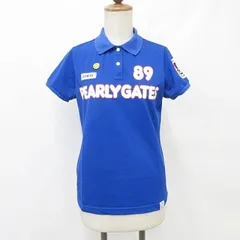 パーリーゲイツ PEARLY GATES ゴルフ ポロシャツ ロゴ ニコちゃん 半袖 無地 ワッペン 青 白 赤 ブルー ホワイト ネイビー イエロー レッド 0