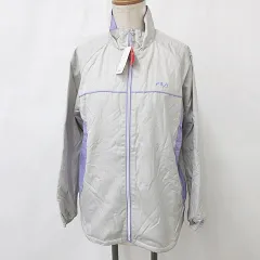 フィラ FILA スポーツウエア ジャケット ジャンバー ジップアップ スタンドカラー 中綿 裏フリース 裏起毛 グレー 紫 パープル M