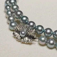 タサキ ブルー パール シルバー ネックレス 田崎真珠/24-5201M