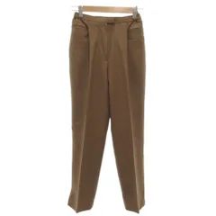 レリアン Leilian イージーパンツ スラックス センタープレス 7 茶 ブラウン ジップポケット /KR ■GY61