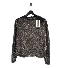 ザラ ZARA タグ付き カットソー シアー シースルー 長袖 M 茶 ブラウン ■GY61