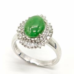 Pt900 翡翠3.08ct ダイヤ0.63ct リングNGL鑑別カード - メルカリ