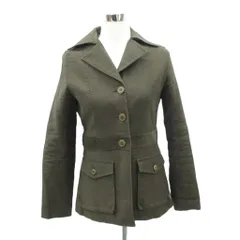 マカフィー MACPHEE トゥモローランド テーラードジャケット ミドル丈 シングルボタン 総裏地 38 カーキ /SM70 ■GY58