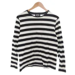 ビームス BEAMS 長袖Tシャツ S 白 ホワイト 黒 ブラック ボーダー柄 クルーネック 長袖 /TZ ■GY60