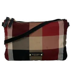 BLUE LABEL CRESTBRIDGE(ブルーレーベルクレストブリッジ) ショルダーバッグ - ボルドー×黒×マルチ チェック柄/斜めがけ/ミニバッグ
