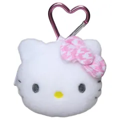 ハローキティ コインパース カラビナ付き小銭入れ 千鳥格子 ピンク  サンリオ sanrio キャラクター