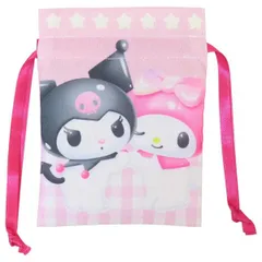 マイメロディ＆クロミ 巾着袋豆巾着 チェック サンリオ sanrio キャラクター