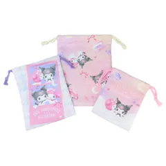マイメロディ＆クロミ 巾着袋 3枚セット巾着  サンリオ sanrio キャラクター