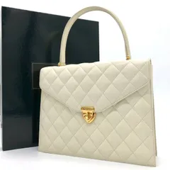 CORDIA コルディア ハンドバッグ キルティング レザー ホワイト 白 中古