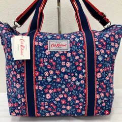 955　タグ付き　Cath Kidston　キャスキッドソン　2way　ショルダーバッグ　ハンドバッグ　トートバッグ　ブルー　ネイビー　レッド　花柄　フラワー　軽量　レディース　シンプル　きれいめ　カジュアル