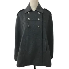 ポール&ジョー シスター PAUL&JOE SISTER ジャケット ポンチョ ダブル 無地 ウール 七分袖 36 グレーのサムネイル