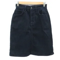 リー LEE × ルノンキュール Lugnoncure コーデュロイタイトスカート S 紺 ネイビー ひざ丈 /YS7 ■ECA001