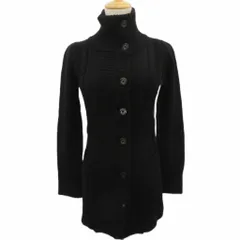 メイソングレイ MAYSON GREY ニットカーディガン ウール 2 黒 ブラック ハイネック ケーブル編み ミドル丈 /YS55 ■ECA002