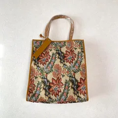 未使用品 Merci メルシー 花柄 ペイズリー柄 ジャガード ゴブラン トートバッグ A4収納可のサムネイル