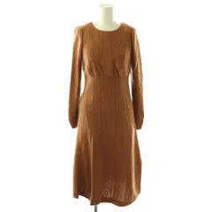 カールパークレーン KarL Park Lane ワンピース ひざ丈 ケーブル柄 5 モカ /DF ■ECE003