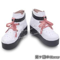 ロリータ スニーカー ハート ピンク ブラック パンダ ロリィタ靴 人気r 