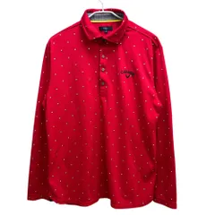 キャロウェイ　メンズ　長袖ポロシャツ　3L　ドット　レッド　男性用ゴルフアパレル　トップス　Callaway　洋服