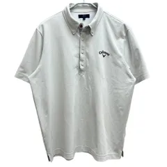 キャロウェイ　メンズ　ゴルフウェア　半袖ポロシャツ　３L　ドット ストライプ　男性用ゴルフアパレル　ホワイト系　Callaway 洋服