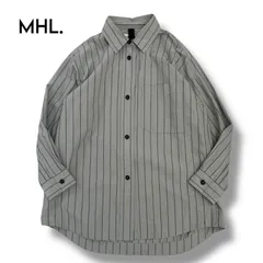 【MHL.】ストライプ コットンリネンシャツ サイズ2