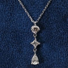 K18WG ダイヤ入 ペンダント ネックレス トリロジー ベリテ - メルカリ