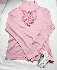 クレージュ courreges  ハイネック 長袖 ピンクホワイト レディース 38  【タグ付き美品】Hのサムネイル